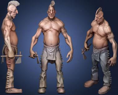 3D model Mohawk chief (STL)